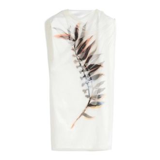 Max Mara Short Dresses, female, White, Size: L Double-layer Trompe loeil Short Dress