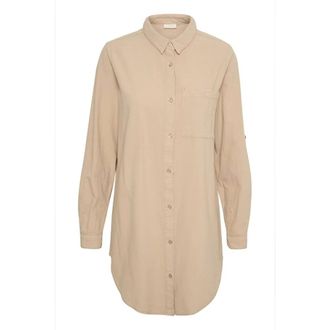 Kaffe Tunica Classica Sabbia con Tasca - - Blouses & Shirts - Donna - Beige - L