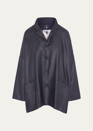 Eskandar Silk Cashmere Mandarin Jacket - Long