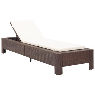 vidaXL Tumbona Con Coj&iacute;n De Rat&aacute;n Sint&eacute;tico Marr&oacute;n Vidaxl