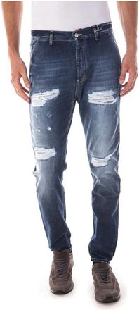 Daniele Alessandrini Jeans - Heren - Slim Fit Jeans - Blauw - W28 - Katoen - Jeans