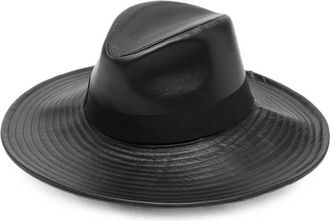 Borsalino Leather Fedora Hat