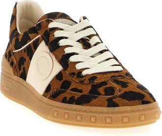 Valentino Garavani Womens Brown Calfskin Low Top Sneakers
