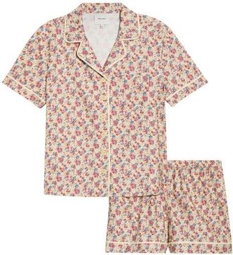 Reformation Blair Stretch Organic Cotton Short Pajamas in Eveline at Nordstrom, Size X-Large