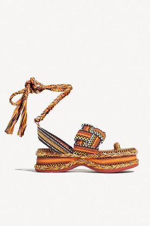 Amambaih Gabriela Braided Platform Sandal with Ankle Ties in Clay at Nordstrom, Size 38