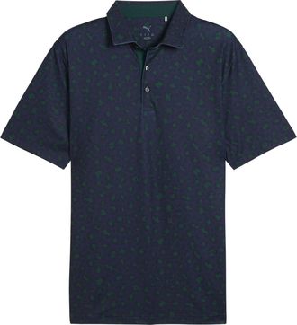Puma Heren Cloudspun Rosette-poloshirt met getailleerde pasvorm (Deep Navy)