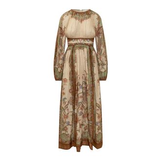 Zimmermann Maxi Dresses, female, Multicolor, Size: S Indra Waisted Maxi Dress
