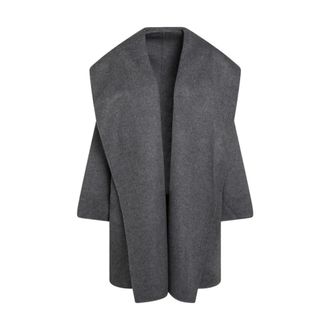 Toteme Hoodie Coat - Dames - Mantels - Grijs - Maat: S Wol