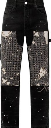 Amiri bandana-panel carpenter jeans - men - Cotton - M - Black