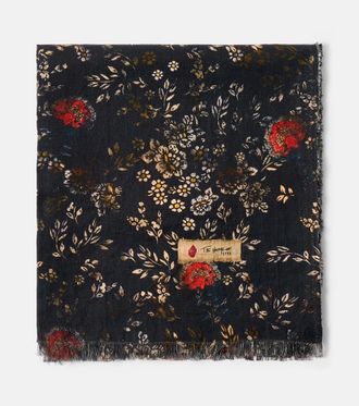 Lyria Firmament floral linen and cotton throw