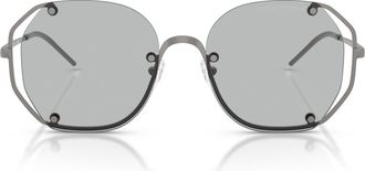 Emporio Armani 54mm Irregular Sunglasses in Matte Gunmetal/Light Grey at Nordstrom