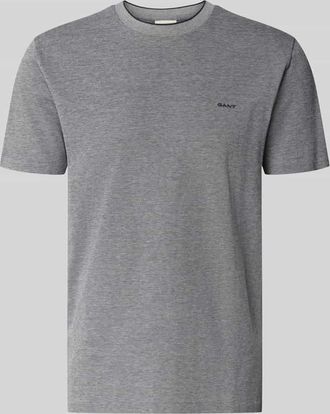 GANT T-Shirt mit Rundhalsausschnitt und Label-Stitching in Marine, Gr&ouml;&szlig;e 3XL