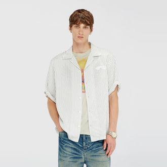 Diesel Half-sleeve shirt in pinstripe modal - Shirts - Man - Multicolor