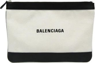 Balenciaga Pre-owned Canvas balenciaga-bags - Dames - Vintage Clutch - Beige - ONE Size - Leer - Vintage