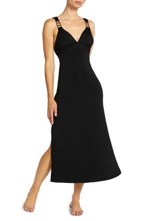 Robin Piccone Jane Chain Cover-Up Sundress in Black at Nordstrom, Size Small