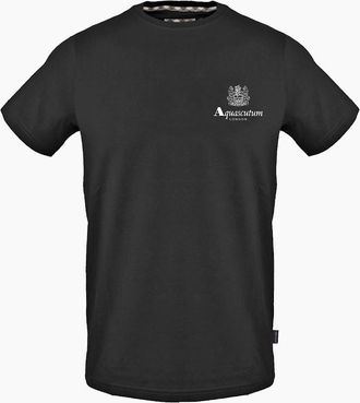 Aquascutum Mens Regular Fit Crew Neck Short Sleeve T-Shirt - Black - Size: 38