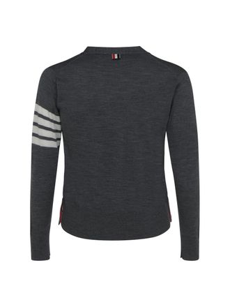 Thom Browne Mens Fleece Wool Cardigan Med Grey Sweater
