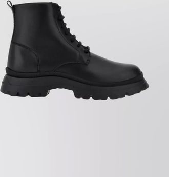 Hogan leather lace-up boots with zip