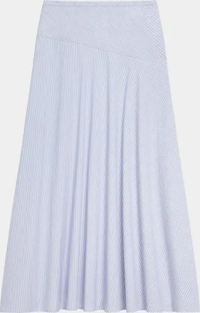 Theory Striped Cotton-Blend Maxi Skirt