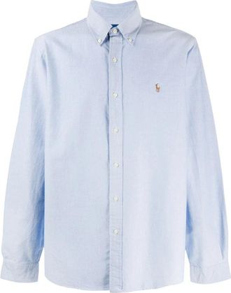 Polo Ralph Lauren Heldere Blauwe Button-Down Shirt - Heren - Casual Overhemden - Blauw - L - Katoen - Overhemden