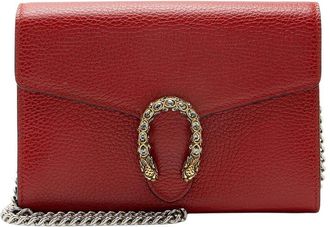 Gucci Leather Crystal Dionysus Chain Wallet (Authentic Pre-Loved)