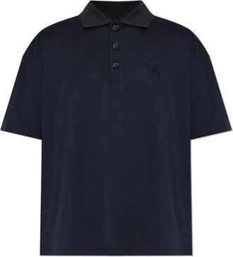 Giorgio Armani Polo met geborduurd logo - Heren - Polos - Blauw - M - Katoen - Tops