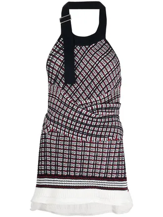 3.1 Phillip Lim jacquard halterneck knit top - Blue