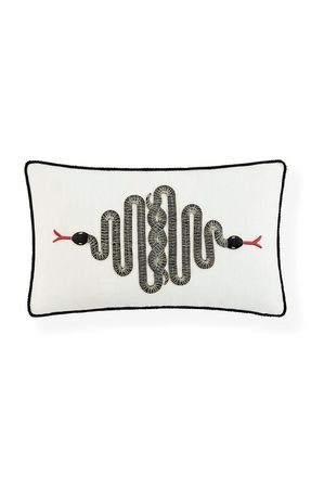 Jonathan Adler Snake Embroidered Pillow in Ivory at Nordstrom, Size 12X20