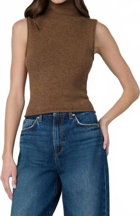 Joe's Stevie Sleeveless Roll Neck Sweater In Cinnamon