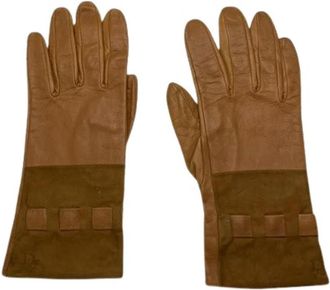 Dior Pre-owned Leren Handschoenen - Dames - Vintage Accessoires - Bruin - ONE Size - Leer - Vintage