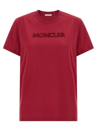 Moncler Red Logo Embroidery T-shirt