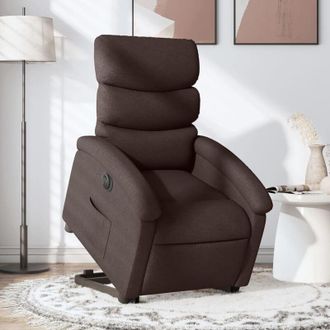 vidaXL Vidaxl - Sill&oacute;n El&eacute;ctrico Reclinable Elevable De Tela Marr&oacute;n Oscuro