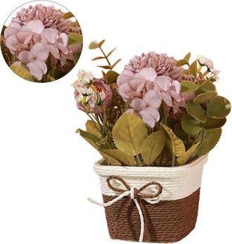 OEM Planta Artificial En Cesta, Ramos De Rosas Artificiales Moradas