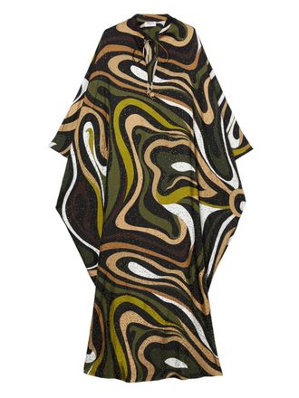Pucci Marmo-print maxi dress - women - Silk - L - Green