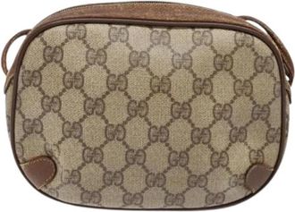 Gucci Pre-owned Canvas gucci-bags - Dames - Vintage Schoudertas - Beige - ONE Size - Leer - Vintage