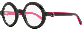 Moncler Womens Round Eyeglasses ML5194 01A Black/Red 48mm