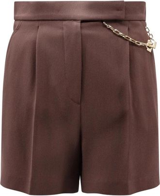 Elisabetta Franchi Stretch Viscose Shorts - Dames - Bermuda - Bruin - XL - Korte Broeken