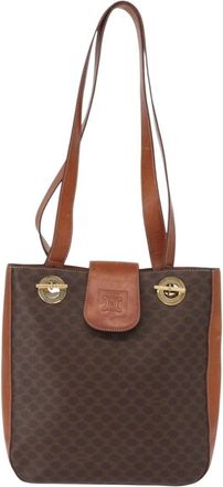 Celine Vintage Macadam Canvas Brown Canvas Backpack Bag (Pre-Owned)