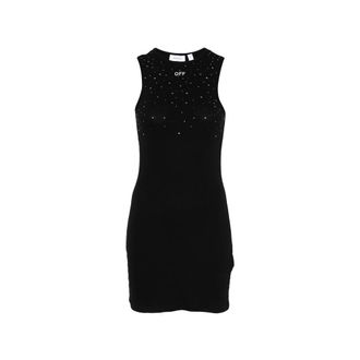 Off-white Embellished Fitted Mini Dress