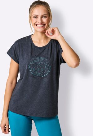 Catamaran Funktionsshirt CATAMARAN Freizeitshirt, Damen, Gr. 36/38, dunkelblau, meliert, 46% Baumwolle, 46% Polyester, 8% Elasthan, bedruckt, gemustert, meliert