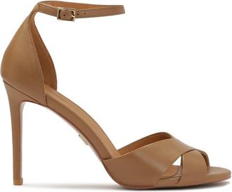Kazar Lichtbruine tijdloze leren sandalen. Dit product valt klein uit. - Dames - Sandalen met hakken - Bruin - 41 EU - Leer - Schoenen