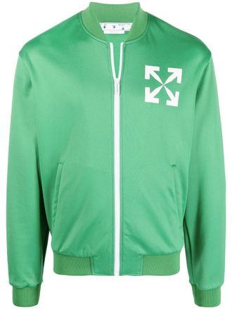 Off-white Trainingsjack met print - Groen