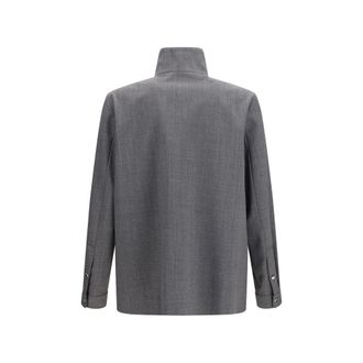 Valentino Mens Gray Polyester Coat Clothing