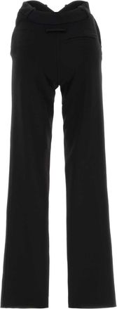 Jean Paul Gaultier Womens Wavy Waistband Tailoring Trouser Black Pantaloni Trousers