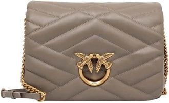 Pinko Pinko, Dames, Tassen, Grijs, Maat: ONE Size Leer