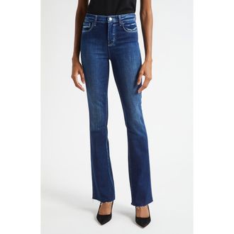 L'agence Ruth Raw Hem Straight Leg Jeans in Sterling at Nordstrom, Size 23