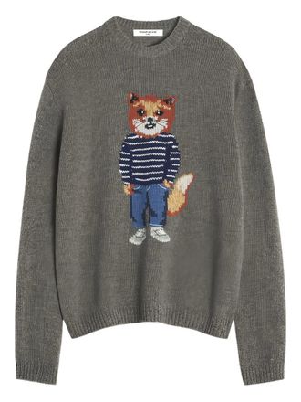 Maison Kitsun&eacute; Dressed Fox Intarsia Wool Jumper Clothing