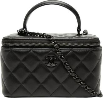 Chanel Pre-owned Mini Satchel - Dames - Vintage Mini Tas - Zwart - ONE Size - Leer - Vintage