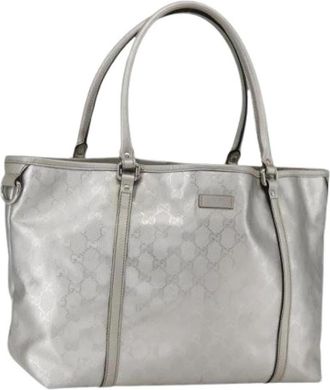 Gucci Pre-owned Vintage Tote Bag - Dames - Vintage Shopper - Grijs - ONE Size - Leer - Vintage