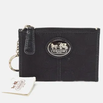 Coach Black Canvas And Leather Wallets